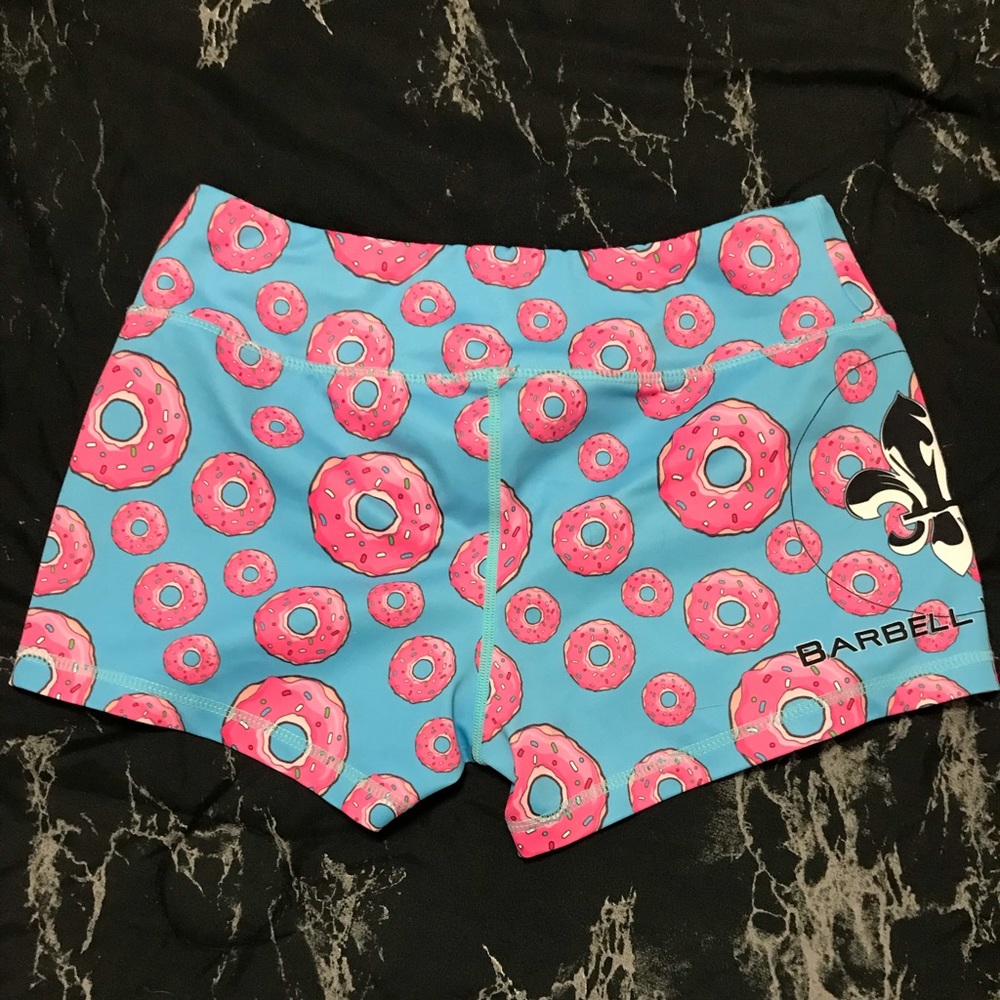 Barbell voodoo spandex booty shorts with donuts